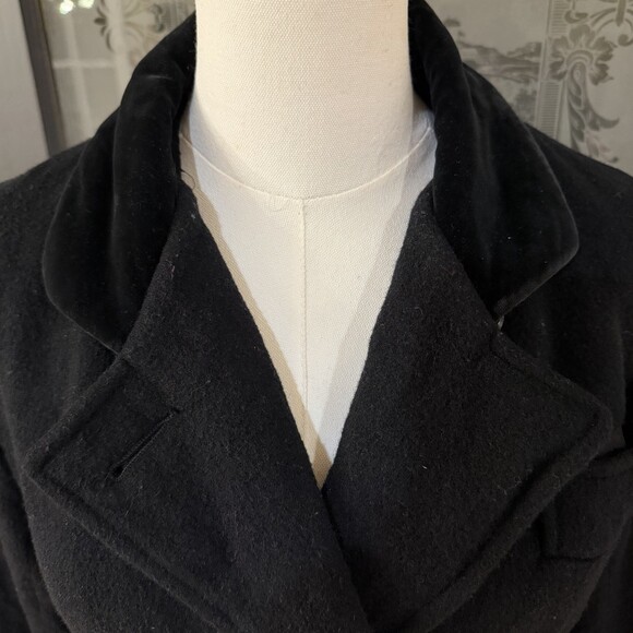 Vintage M.G. Kinsler The Great American Coat Wool Blend Black Long Coat USA Made - Picture 3 of 10